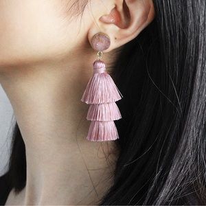 Me & HZ • Bohemian Druzy Tiered Tassel Earrings